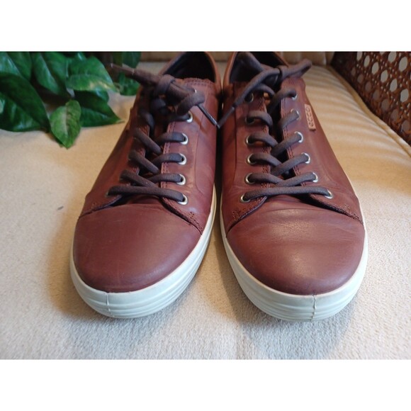 ECCO Leather Mens Sneaker Sz 44 (10.5 US) Extra Wide Brown Lace-Up main image 6